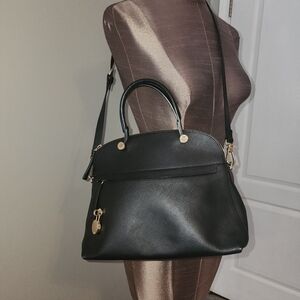 AUTHENTIC FURLA PIPER dome satchel Leather 2way Hand Crossbody Bag Women